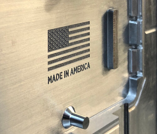 Made in USA engraving on metal part.